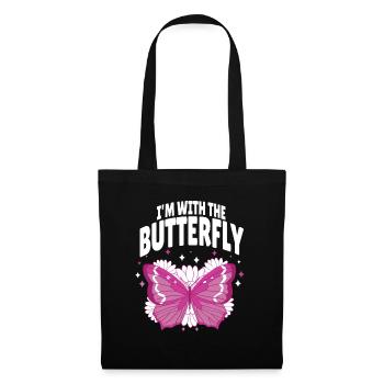 Papillon Monarque Papillon Papillons colorés - Sac en tissu - noir - Devant