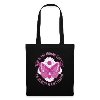 Papillon Monarque Papillon Papillons colorés - Sac en tissu - noir - Devant