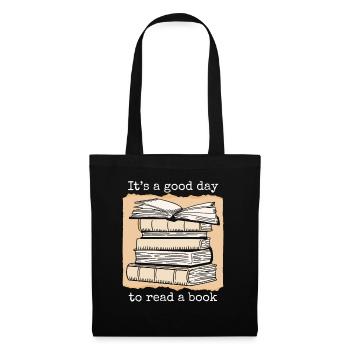 Bücher Buch lesen Bücherei Bibliothek Bücherwurm - Stoffbeutel - Schwarz - Vorne