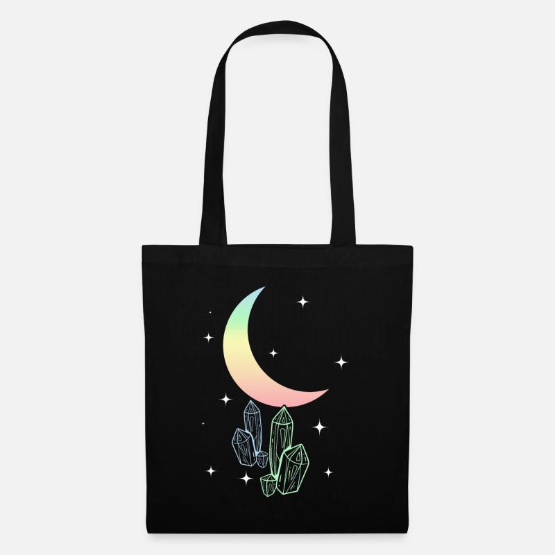 Pastel Goth Mond Aesthetic Kawaii - Stoffbeutel - Schwarz