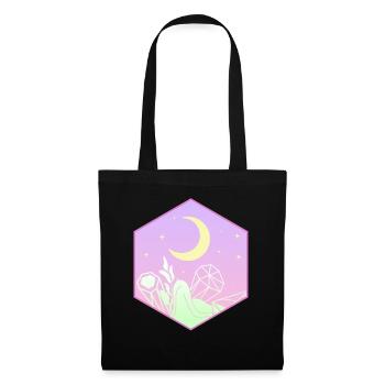 Pastel Goth Mond Kawaii Niedlicher Halbmond - Stoffbeutel - Schwarz - Vorne