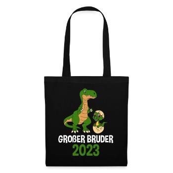 2023 Großer Bruder Dinosaurier - Stoffbeutel - Schwarz - Vorne
