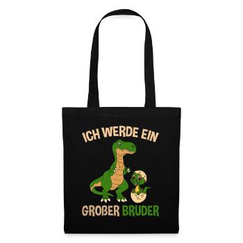 Ich werde Großer Bruder Dinosaurier - Stoffbeutel - Schwarz - Vorne