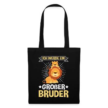 Ich werde Großer Bruder Löwe - Stoffbeutel - Schwarz - Vorne
