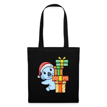 Koala de Noël avec cadeaux - Sac en tissu - noir - Devant