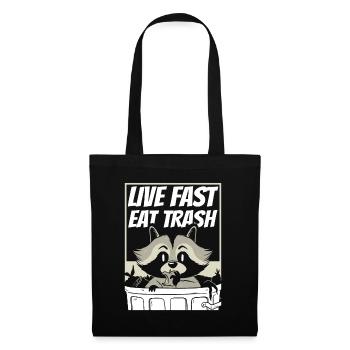 Raton laveur - Sac en tissu - noir - Devant