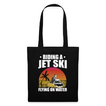 Riding A Jet Ski Flying On Water Summer Jet Boat - Tote Bag - black - Front