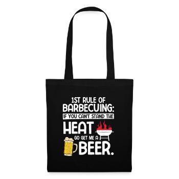 Grillparty Spruch Zum Grillen Grill - Stoffbeutel - Schwarz - Vorne