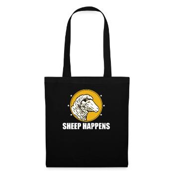 Sheep Happens Wordplay Flock of Sheep Farm - Tote Bag - black - Front