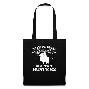 World Needs More Mutton Busters Schafs Reiter - Stoffbeutel - Schwarz - Vorne