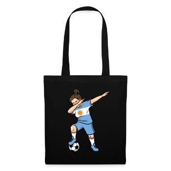 Dabbing Fußballspieler Mädchen Argentinien Fußball - Stoffbeutel - Schwarz - Vorne