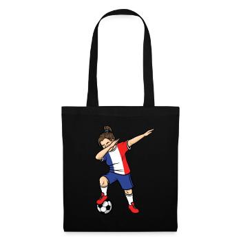 Dabbing Footballeuse Filles France Football - Sac en tissu - noir - Devant
