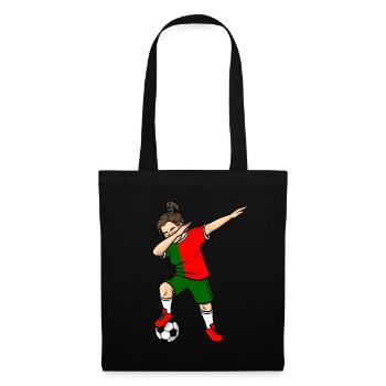 Dabbing Joueur de Football Fille Portugal Football - Sac en tissu - noir - Devant