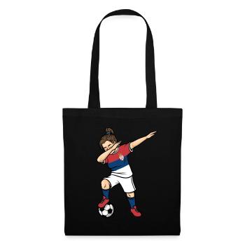 Dabbing Soccer Player Girls Serbia Soccer - Tote Bag - black - Front