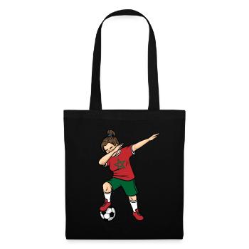 Dabbing Footballeuse Filles Maroc Football - Sac en tissu - noir - Devant