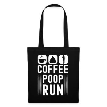 Coffee Poop Run Funny Runner Marathon - Sac en tissu - noir - Devant
