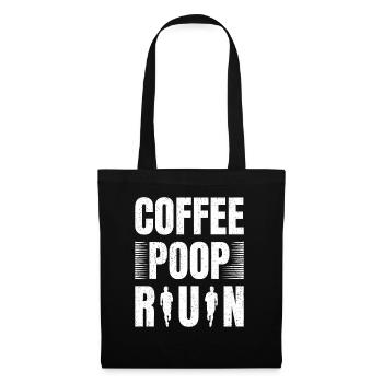 Coffee Poop Run Funny Runner Marathon - Sac en tissu - noir - Devant