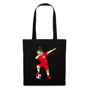 Dabbing Soccer Player Girls Tunisia Soccer - Tote Bag - black - Front