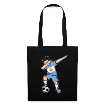 Dabbing Fußballspieler Jungen Argentinien Fußball - Stoffbeutel - Schwarz - Vorne