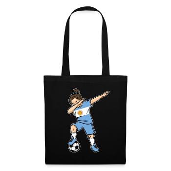Dabbing Fußballspieler Mädchen Argentinien Fußball - Stoffbeutel - Schwarz - Vorne