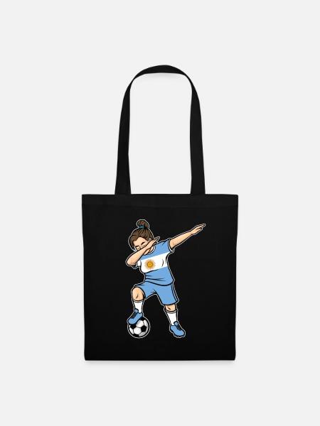 Dabbing Fußballspieler Mädchen Argentinien Fußball - Stoffbeutel - Schwarz