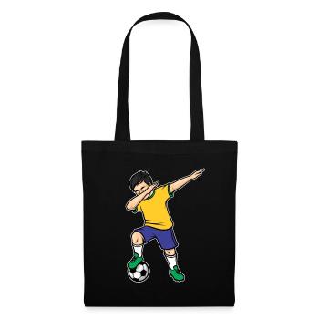 Dabbing Football Player Boy Brazil Football - Tote Bag - black - Front