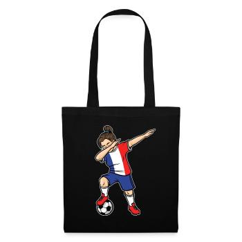 Dabbing Footballeuse Filles France Football - Sac en tissu - noir - Devant