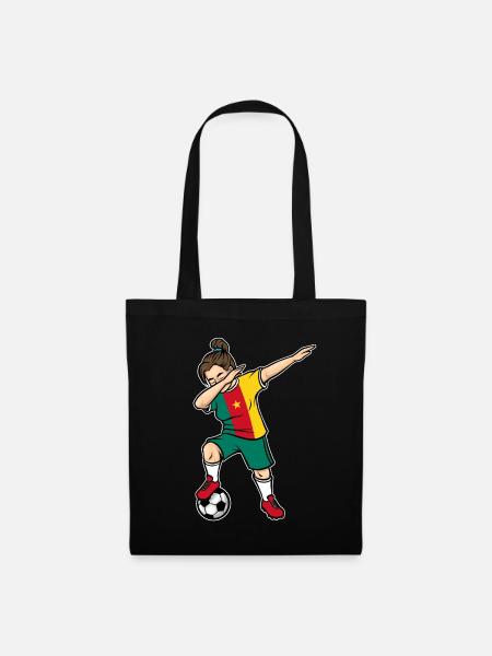 Dabbing Footballeuse Filles Cameroun Football - Sac en tissu - noir