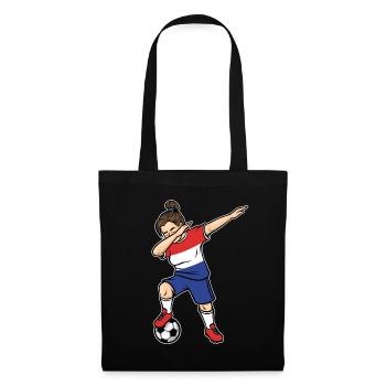 Dabbing Footballeuse Filles Pays-Bas Football - Sac en tissu - noir - Devant