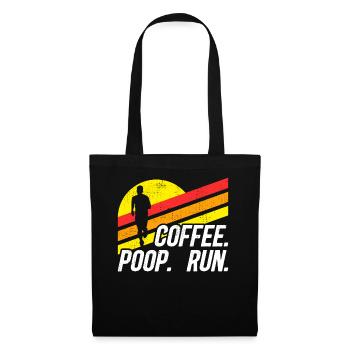 Coffee Poop Run Fun Trail Running Graphics - Sac en tissu - noir - Devant