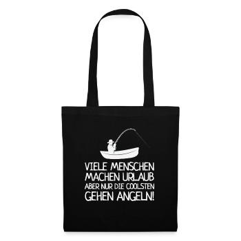 Angler Menschen Machen Urlaub Ich Gehe Angeln - Stoffbeutel - Schwarz - Vorne