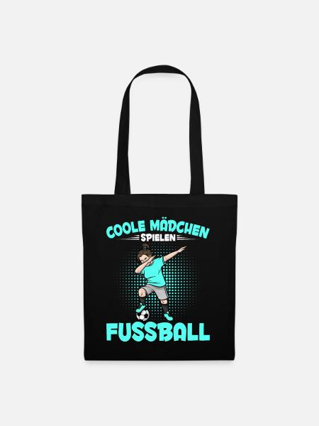 Dabbing Fußballspieler Mädchen Fußballer - Stoffbeutel - Schwarz