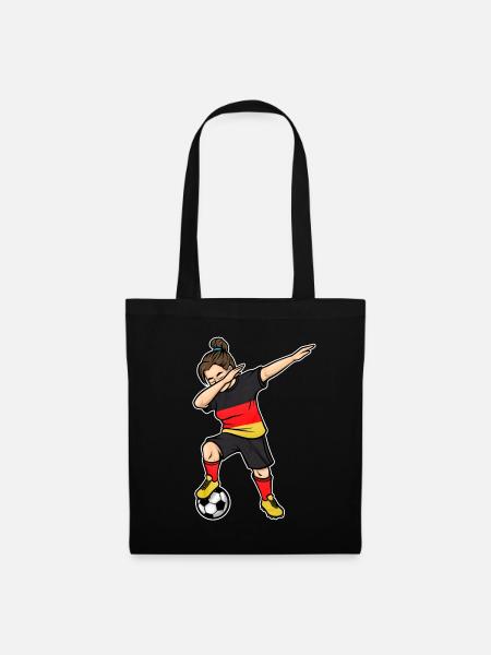 Dabbing Fußballer Mädchen Fußball Deutschland Trik - Stoffbeutel - Schwarz