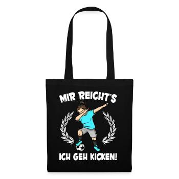 Mädchen Fußballspieler Mir Reicht's Fußball - Stoffbeutel - Schwarz - Vorne