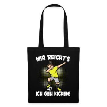Mädchen Fußballspielerin Mir Reicht's Fußball - Stoffbeutel - Schwarz - Vorne