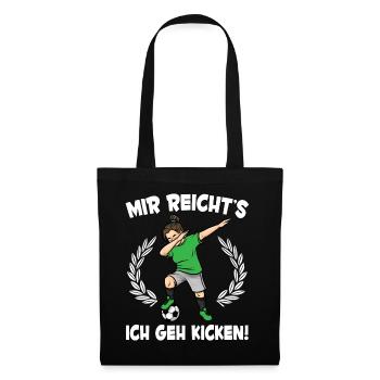 Mädchen Fußball Lustiges Fußballspielerin - Stoffbeutel - Schwarz - Vorne