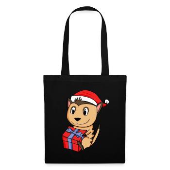 Christmas Meerkat Baby with Gift - Tote Bag - black - Front
