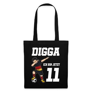 11. Geburtstag Fußball Junge Deutschland Trikot Fu - Stoffbeutel - Schwarz - Vorne