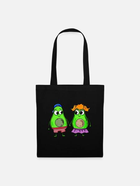Avocado Paar - Stoffbeutel - Schwarz