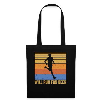 Courra pour les coureurs drôles de bière - Sac en tissu - noir - Devant