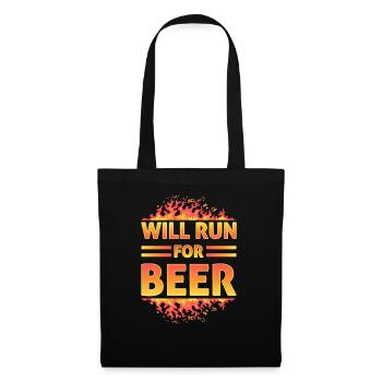 Courra pour les coureurs drôles de bière - Sac en tissu - noir - Devant