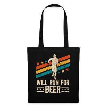 Courra pour les coureurs drôles de bière - Sac en tissu - noir - Devant