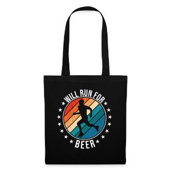 Courra pour les coureurs drôles de bière - Sac en tissu - noir - Devant