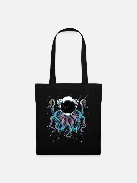 Psychedelischer Oktopus-Weltraum-Kraken kosmisch - Stoffbeutel - Schwarz