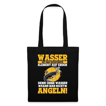 Angeln Angler Wasser Wichtigste Element Ohne Nicht - Stoffbeutel - Schwarz - Vorne