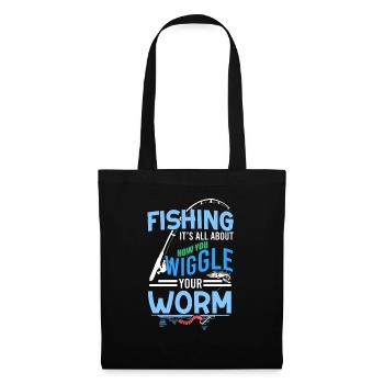 Angler Wisdom Fishing All About Wiggle Your Worm - Tote Bag - black - Front