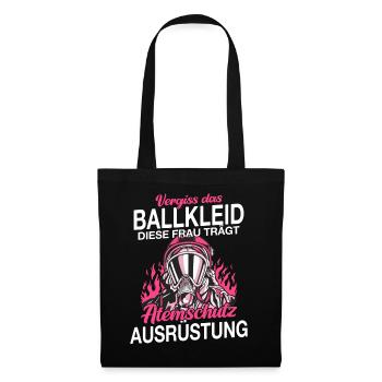 Feuerwehr Feuerwehrfrau - Stoffbeutel - Schwarz - Vorne