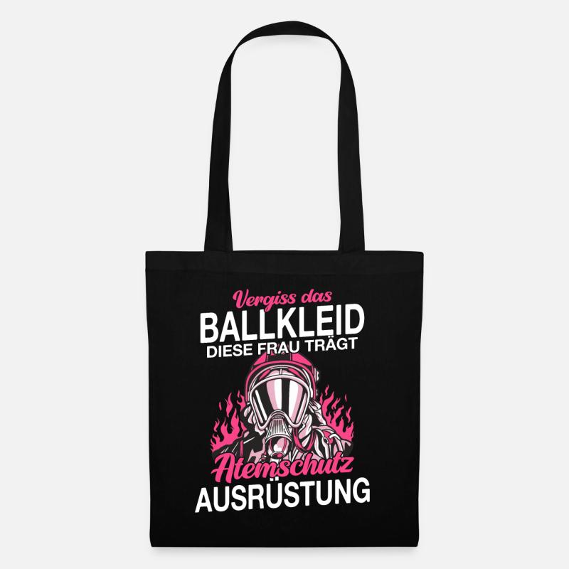Feuerwehr Feuerwehrfrau - Stoffbeutel - Schwarz