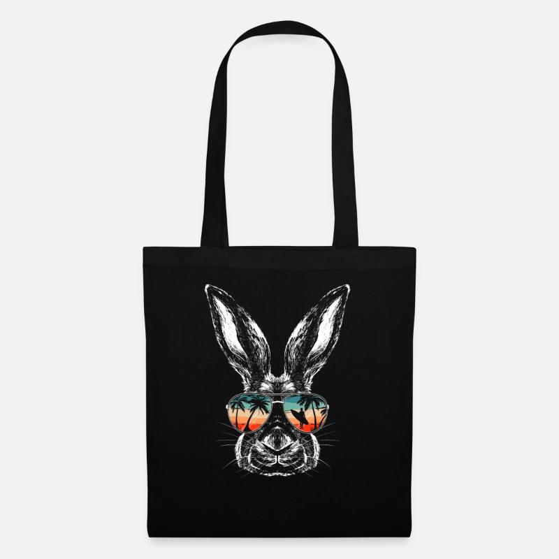 Hase Häschen Tier Haustier Hasen - Stoffbeutel - Schwarz