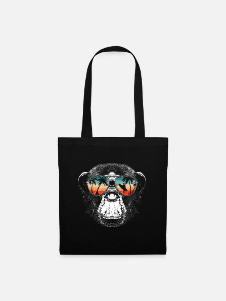 Singe Singe Animal Gorille Chimpanzé - Sac en tissu - noir